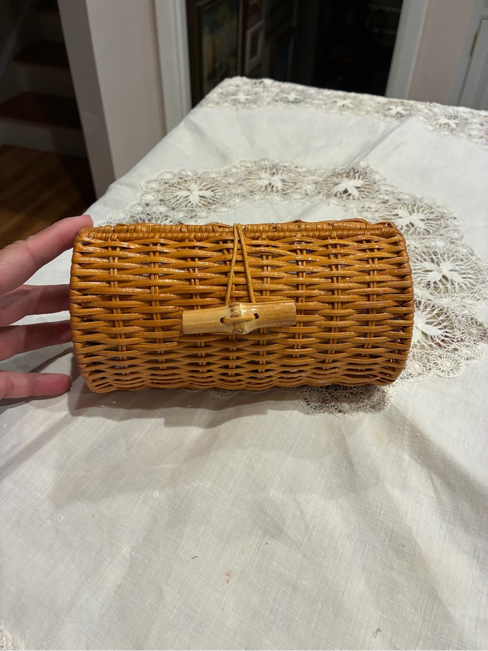 Lilly Pulitzer Woven Rattan Clutch Bag